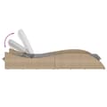Miniatyrbillede 7 af 9: liggestol med hynde 60x205x73 cm polyrattan beige