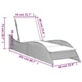 Miniatyrbillede 9 af 9: liggestol med hynde 60x205x73 cm polyrattan beige