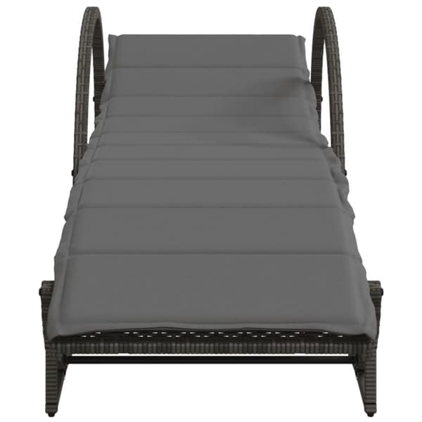 liggestole 2 stk. med bord polyrattan grå