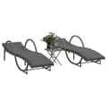 Miniatyrbillede 1 af 10: liggestole 2 stk. med bord polyrattan grå