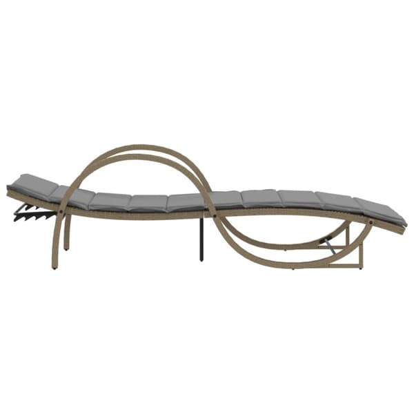 Solsängar 2 st med bord beige konstrotting