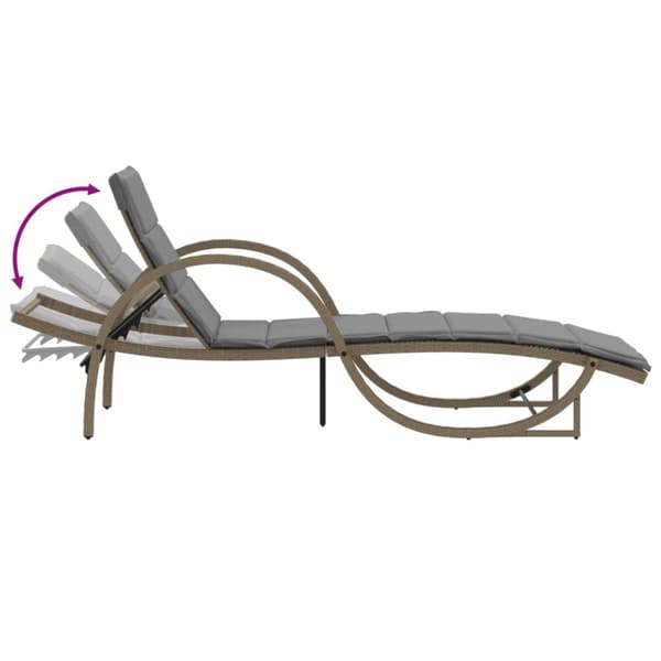 Solsängar 2 st med bord beige konstrotting
