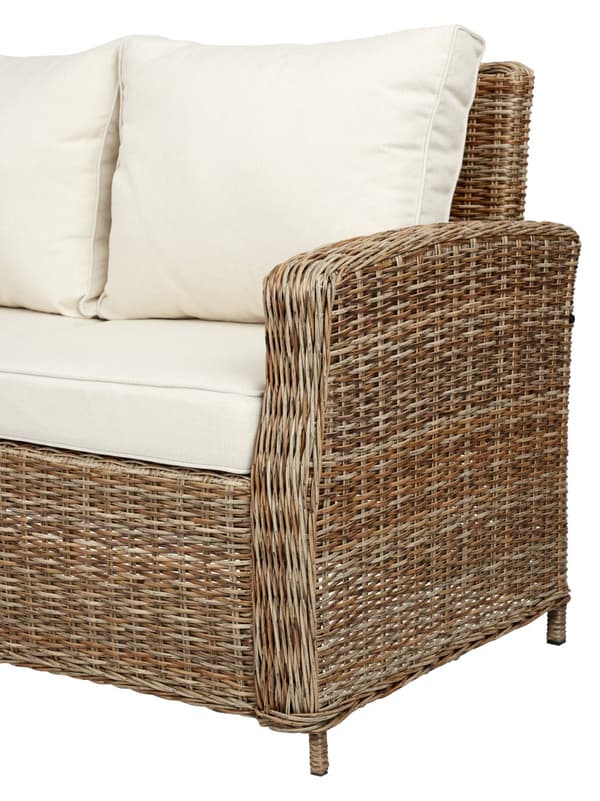 Gram hagesofa hjørne, inkl. pute, natur og off white.