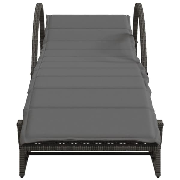 vidaXL liggestol med hynde 60x199x42 cm polyrattan grå