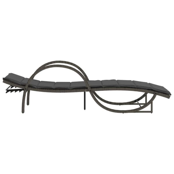 vidaXL liggestol med hynde 60x199x42 cm polyrattan grå
