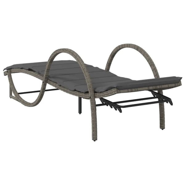 vidaXL liggestol med hynde 60x199x42 cm polyrattan grå