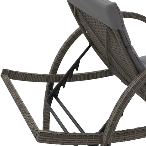 vidaXL liggestol med hynde 60x199x42 cm polyrattan grå