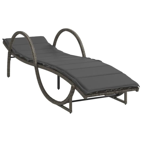 vidaXL liggestol med hynde 60x199x42 cm polyrattan grå