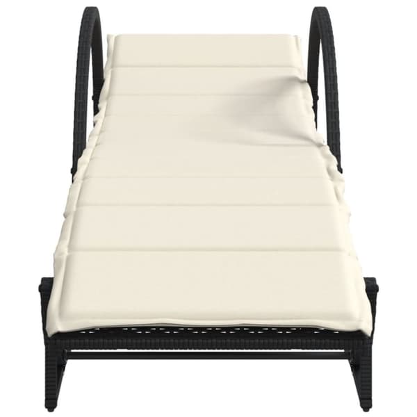 vidaXL Solsängar 2 st med bord svart konstrotting