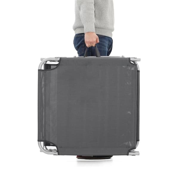 Rootz Solstol - Solstol - Schäslong - Antracit - Järnstomme - Syntetfibertyg - 71cm x 200cm x 38cm