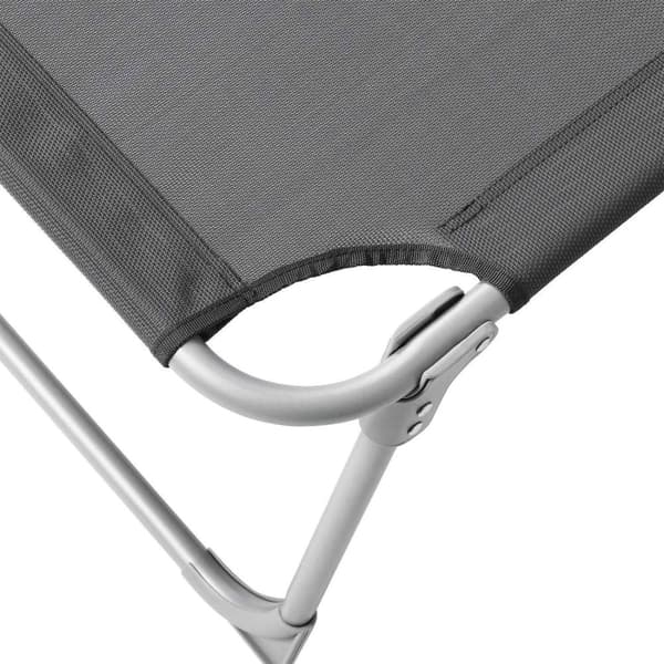 Rootz Solstol - Solstol - Schäslong - Antracit - Järnstomme - Syntetfibertyg - 71cm x 200cm x 38cm