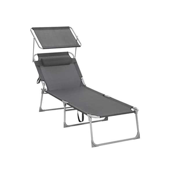 Rootz Solstol - Solstol - Schäslong - Antracit - Järnstomme - Syntetfibertyg - 71cm x 200cm x 38cm