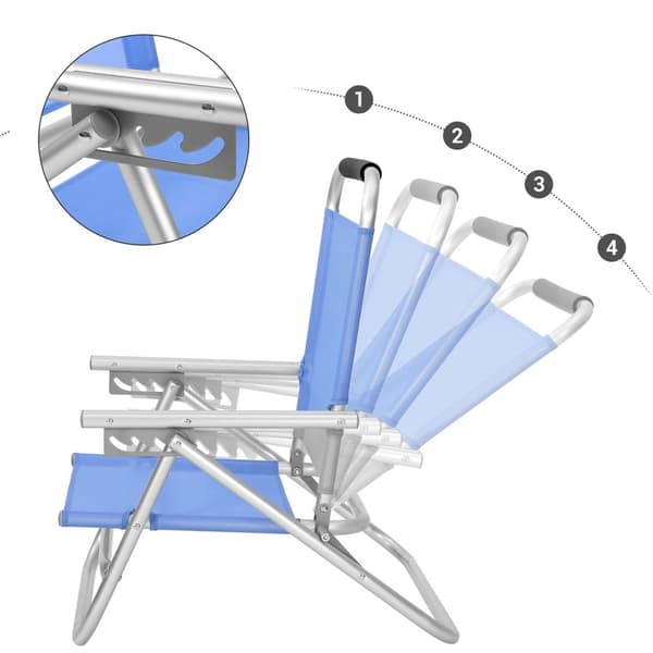 Rootz 2 Pack Beach Chair Set - Taitettavat tuolit - Kannettavat istuimet - Kevyt alumiinirunko - Synteettinen kuitukangas - 57 cm x 59 cm x 71 cm