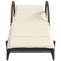 Miniatyrbillede 3 af 10: vidaXL liggestol med hynde 60x199x42 cm polyrattan brun