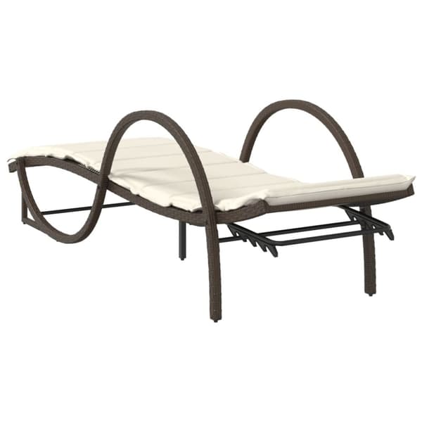 vidaXL liggestol med hynde 60x199x42 cm polyrattan brun
