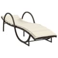 Miniatyrbillede 1 af 10: vidaXL liggestol med hynde 60x199x42 cm polyrattan brun