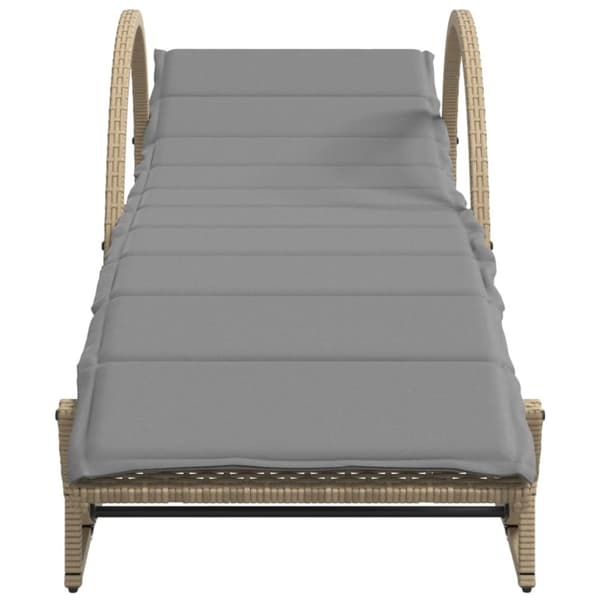 vidaXL liggestol med hynde 60x199x42 cm polyrattan beige