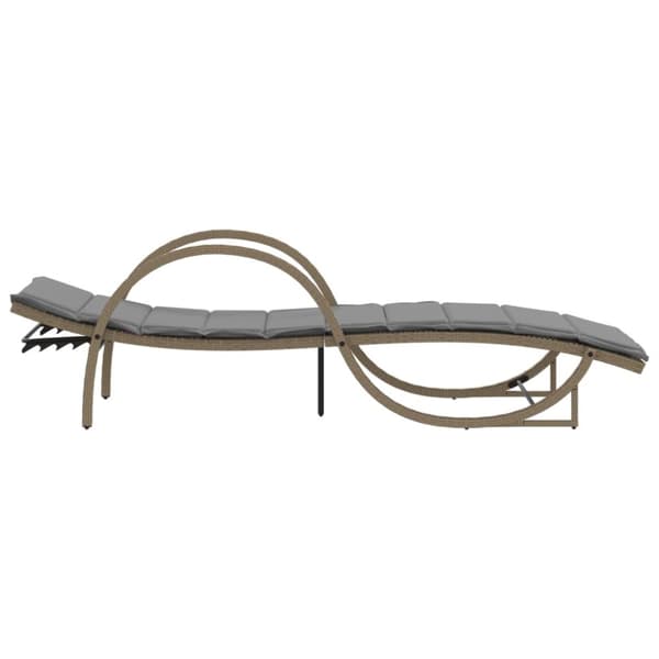 vidaXL liggestol med hynde 60x199x42 cm polyrattan beige