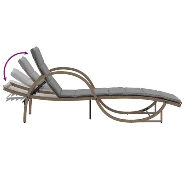 vidaXL liggestol med hynde 60x199x42 cm polyrattan beige
