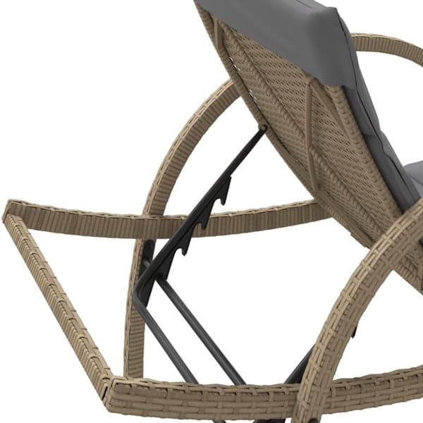 vidaXL liggestol med hynde 60x199x42 cm polyrattan beige