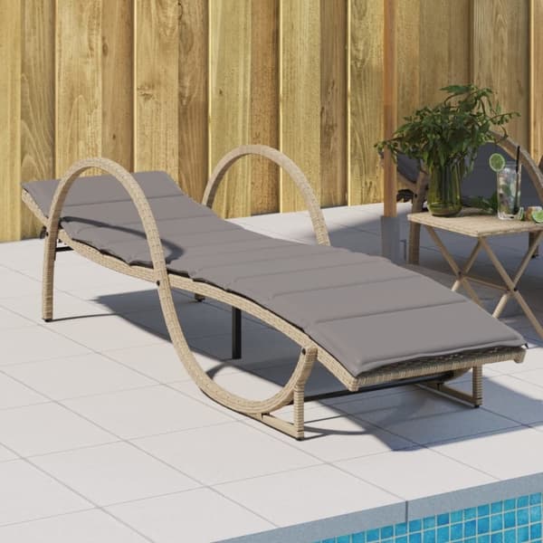 vidaXL liggestol med hynde 60x199x42 cm polyrattan beige