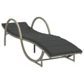 Miniatyrbillede 1 af 10: vidaXL liggestol med hynde 60x199x42 cm polyrattan lysegrå
