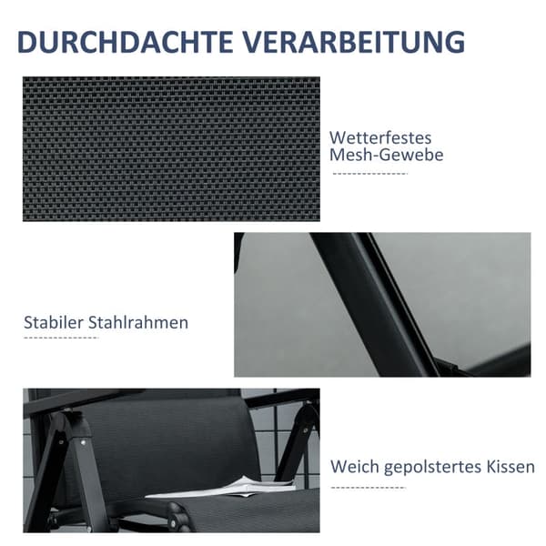 Rootz Solstol Solstol - Trädgårdsstol - Anti-Gravity Stol - Ultimate Comfort - Justerbart ryggstöd - Bärbar design - 70W x 65D x 111H cm - Stål & Mesh