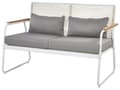 Miniatyrbild 7 av 11: Trädgårdsuppsättning Vit Stål med Grå Dynor Loungegrupp 4-sits Uppsättning Bord Modern
