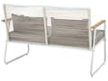 Miniatyrbild 9 av 11: Trädgårdsuppsättning Vit Stål med Grå Dynor Loungegrupp 4-sits Uppsättning Bord Modern