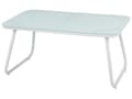 Miniatyrbild 10 av 11: Trädgårdsuppsättning Vit Stål med Grå Dynor Loungegrupp 4-sits Uppsättning Bord Modern