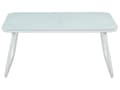 Miniatyrbild 11 av 11: Trädgårdsuppsättning Vit Stål med Grå Dynor Loungegrupp 4-sits Uppsättning Bord Modern