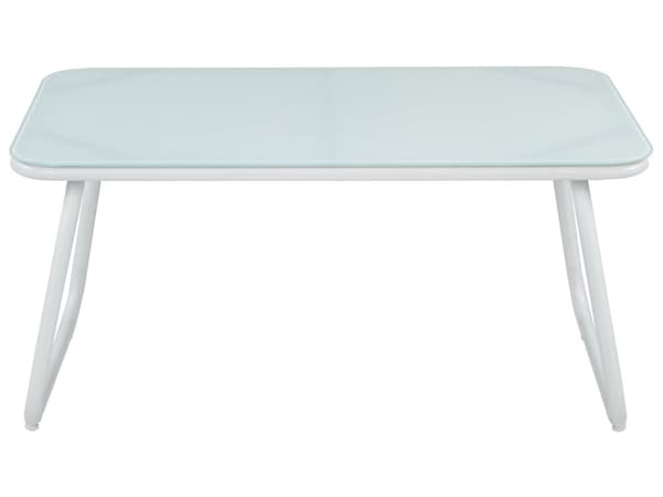 Trädgårdsuppsättning Vit Stål med Grå Dynor Loungegrupp 4-sits Uppsättning Bord Modern