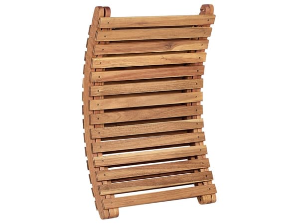 Solstol Ljust Akaciaträ Grå Dyna Lameller Hopfällbar Funktion Böjd Form Trädgård Modern Design Uteplats Balkong