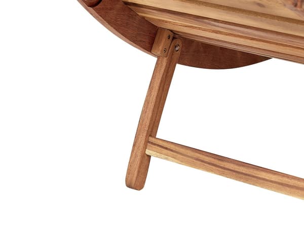 Solstol Ljust Akaciaträ Grå Dyna Lameller Hopfällbar Funktion Böjd Form Trädgård Modern Design Uteplats Balkong