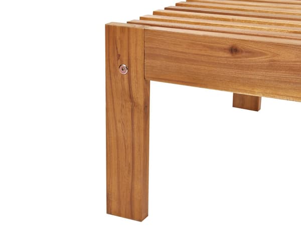 Trädgårdssolstol Ljust Akaciaträ Justerbart Ryggstöd med Inbyggda Hjul Rustik Modern Stil