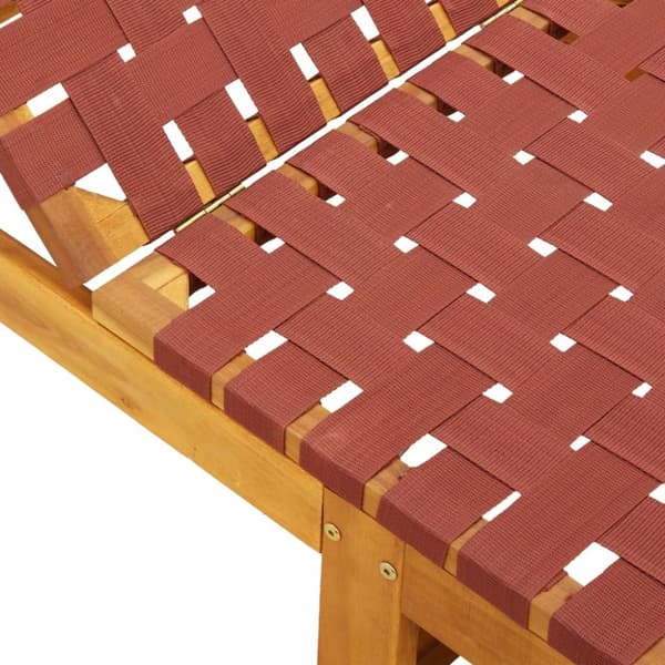 vidaXL Aurinkotuolit 2 kpl täysi akasiapuu ja punainen kangas