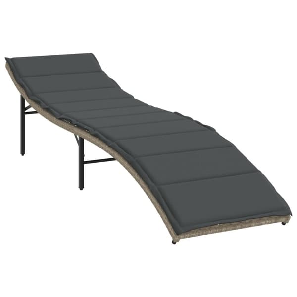 vidaXL liggestole 2 stk. med hynder polyrattan lysegrå