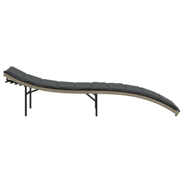 vidaXL liggestole 2 stk. med hynder polyrattan lysegrå