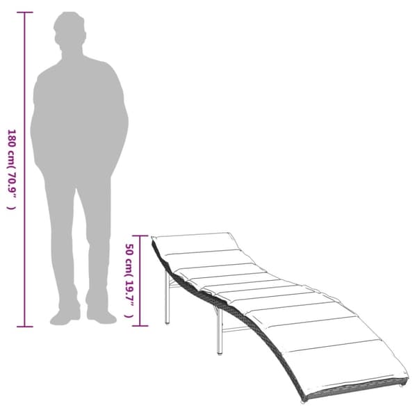 vidaXL liggestole 2 stk. med hynder polyrattan lysegrå
