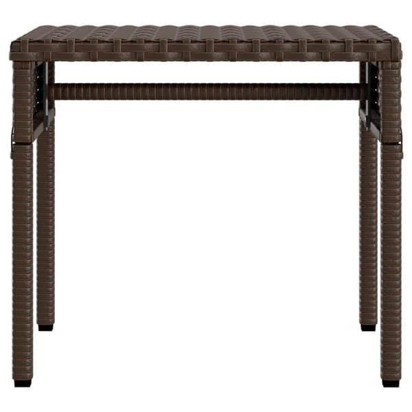 vidaXL liggestole 2 stk. med baldakiner og bord polyrattan brun