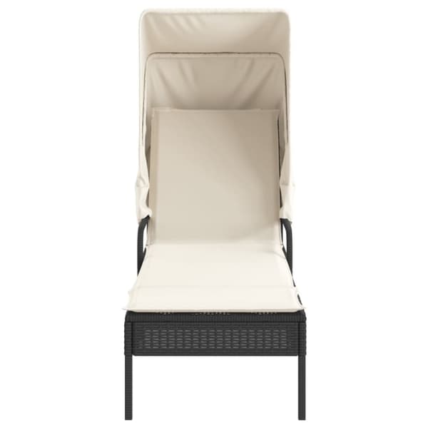 vidaXL loungesofa med baldakin polyrattan sort