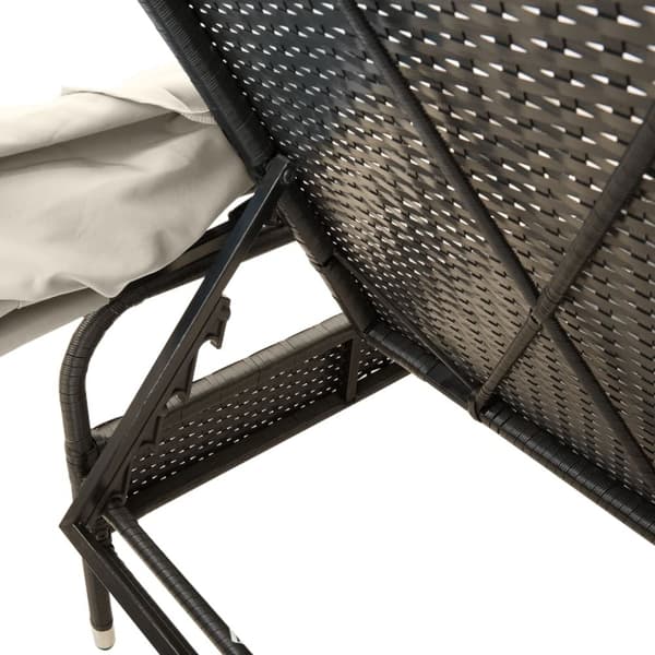 vidaXL loungesofa med baldakin polyrattan sort