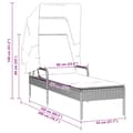 Miniatyrbillede 9 af 10: vidaXL loungesofa med baldakin polyrattan sort