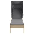 Miniatyrbillede 3 af 11: vidaXL liggestole 2 stk. med baldakiner og bord polyrattan beige