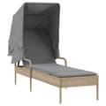 Miniatyrbillede 2 af 11: vidaXL liggestole 2 stk. med baldakiner og bord polyrattan beige
