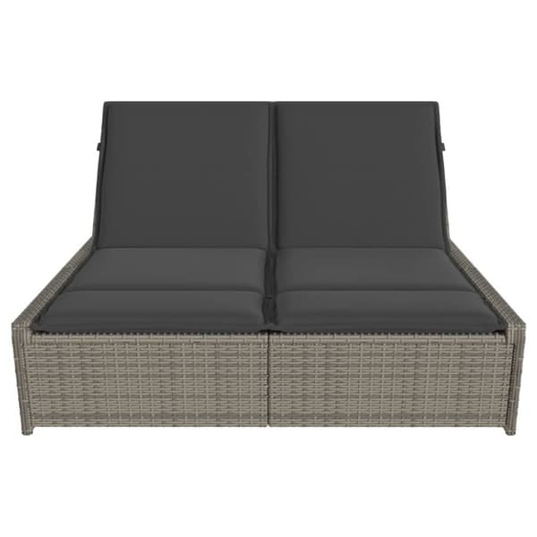 vidaXL loungesofa med hynder polyrattan grå