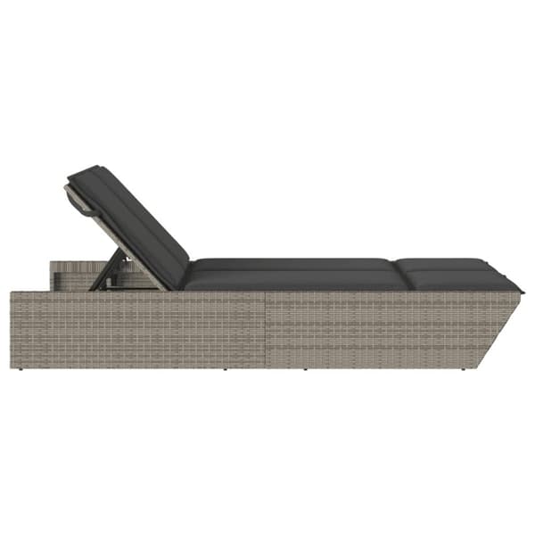vidaXL loungesofa med hynder polyrattan grå