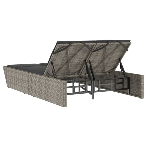 vidaXL loungesofa med hynder polyrattan grå