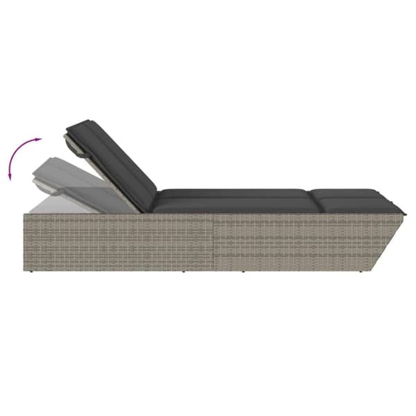 vidaXL loungesofa med hynder polyrattan grå