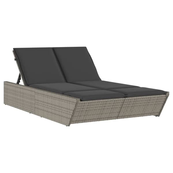 vidaXL loungesofa med hynder polyrattan grå